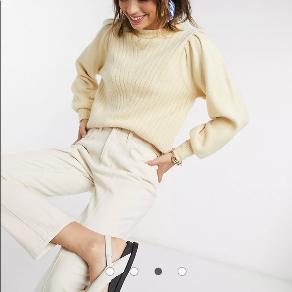 ASOS Sweaters - ASOS NWOT cream puff sleeve sweater